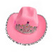 Gorro Cowboy Con Corona y Luz Rosa