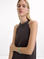 Pulsera Rígida Con Piedras azul