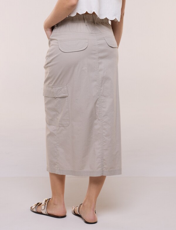 Falda Cargo Con Cintura Elastizada BEIGE