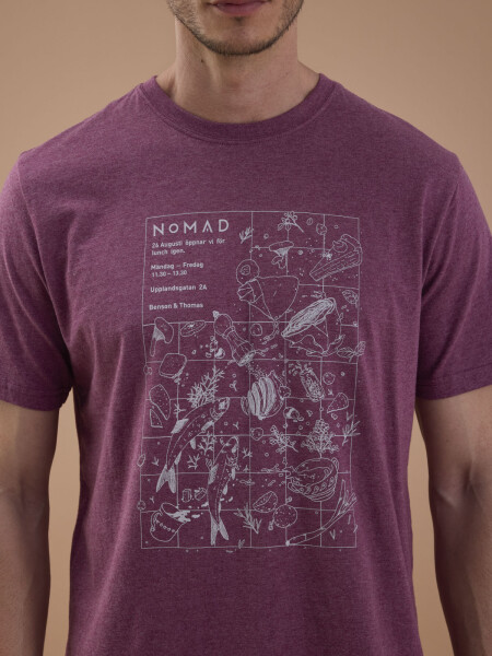 T-SHIRT ESTAMPA FOOD BURDEOS MEL