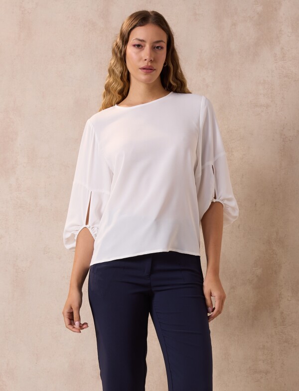 Blusa Manga Balloon BLANCO