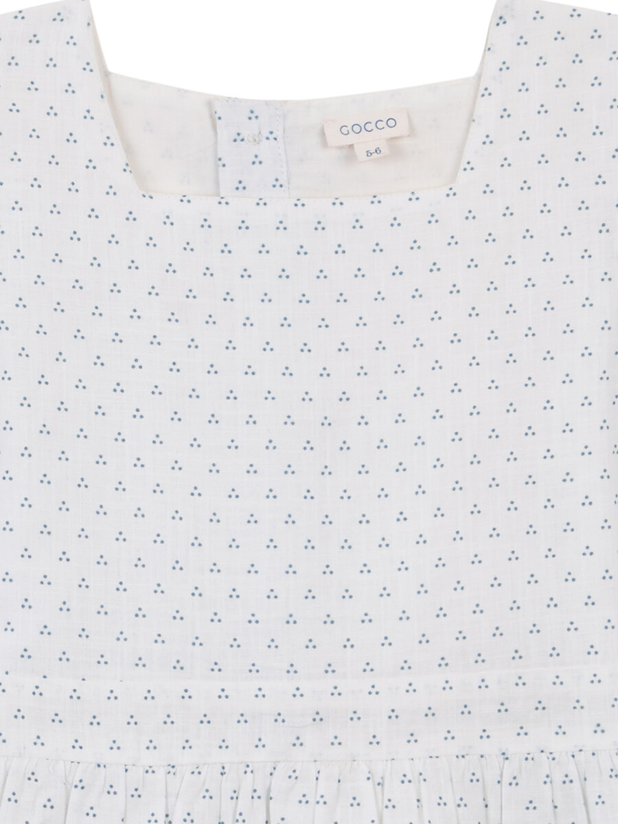 Vestido Con Lunares Pequeã±os Con Bordad Blanco