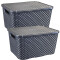 Set x2 caja simil ratán 7 lts NEGRO