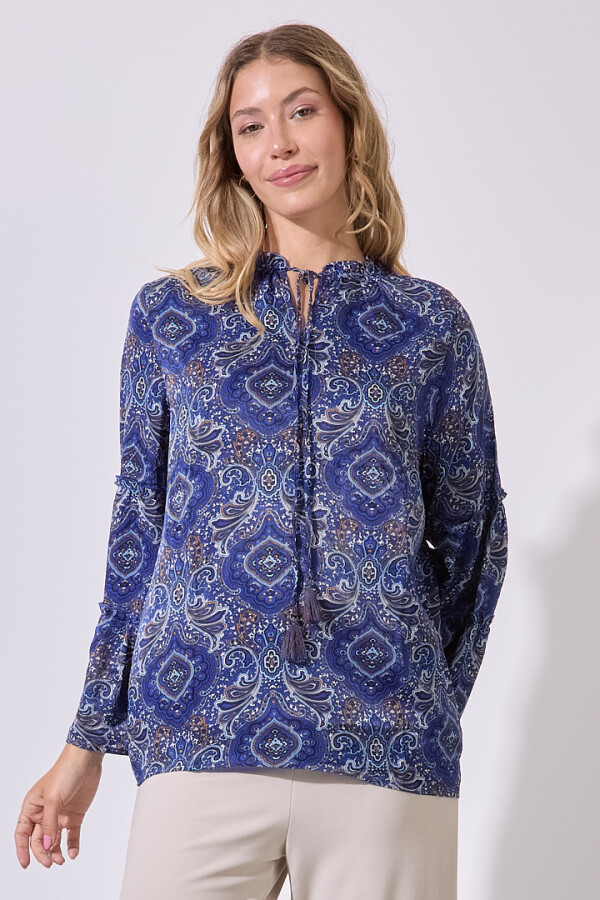 Blusa Arabescos AZUL/MULTI