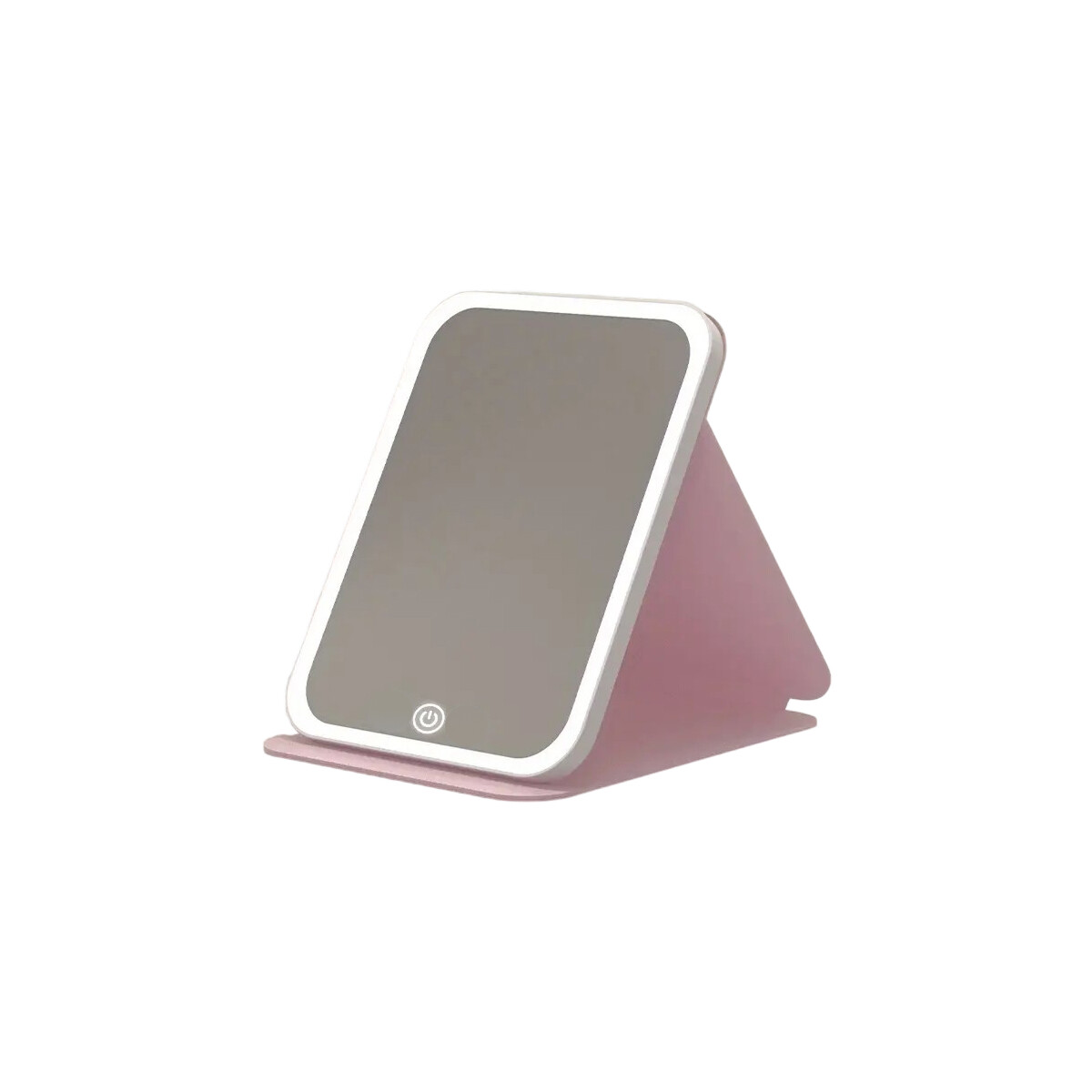 Espejo con luz led y estuche cuerina - Rosa 