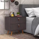 Mesa De Luz Cabecera Padua Nordica Cajones Dormitorio Negro