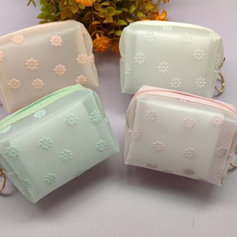 MONEDERO DE GASA CON FLORES (RECTANGULAR) MONEDERO DE GASA CON FLORES (RECTANGULAR)