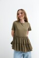 Remera con volados VERDE OLIVA