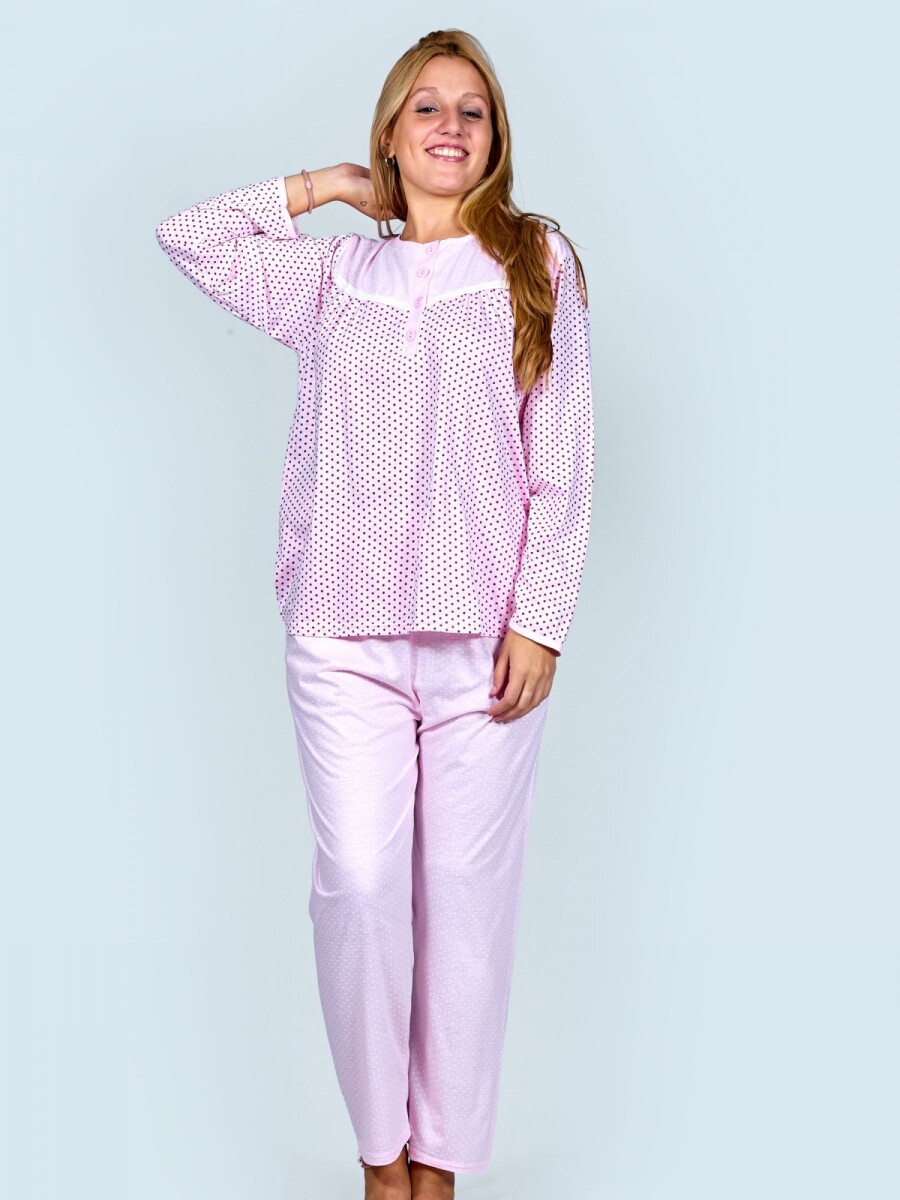 Pijama de algodón Lunares - Rosa 