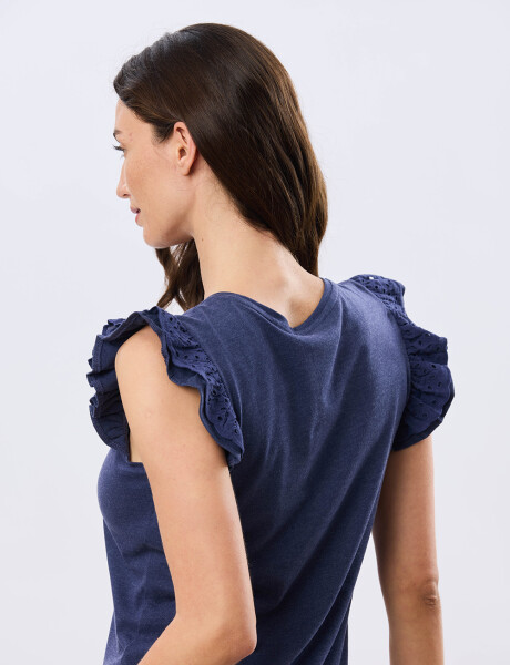 REMERA LISA DE ALGODÓN Azul
