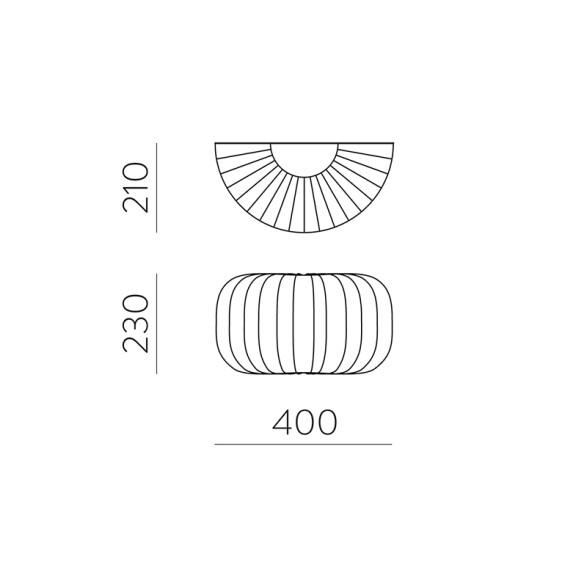 Lámpara de pared ondulada blanco E27 MIRTA BA0140