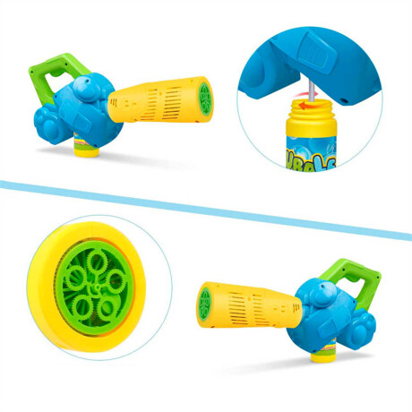 Pistola Soplador Burbujero Juguete Eléctrico Niños Celeste