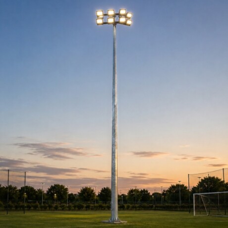 Columna Deportiva con Rack para 8 Focos 10mt Columna Deportiva con Rack para 8 Focos 10mt