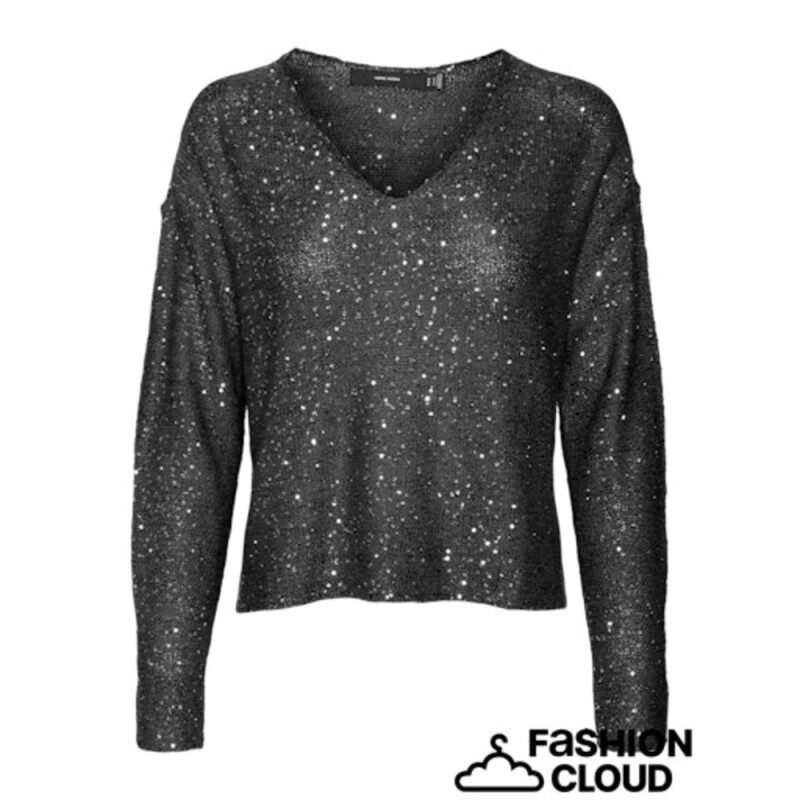 VMLEILANI NEW LS V-NECK PULLOVER REP BLACK