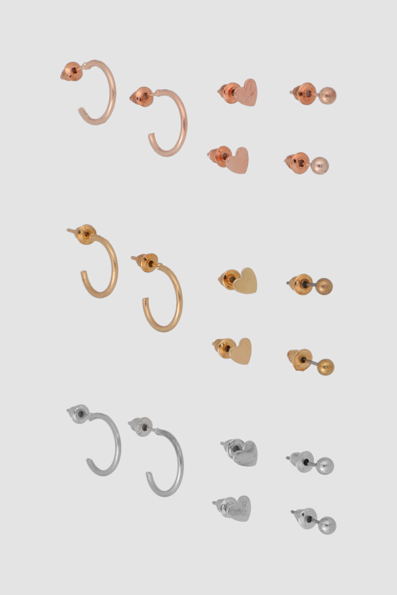 Pack aros multi color heart Variante unica