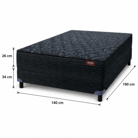Conjunto sommier y colchón de espuma Zafiro Linde 2 plazas 140x190 Conjunto sommier y colchón de espuma Zafiro Linde 2 plazas 140x190