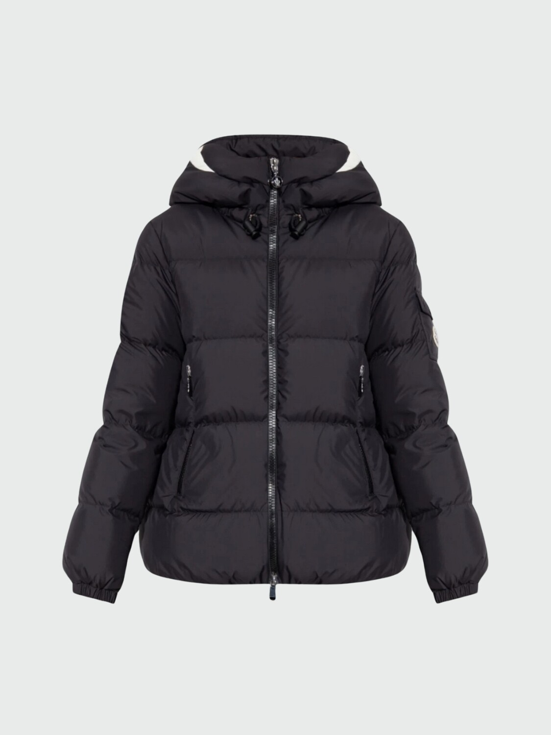 Moncler -Campera rellena de plumas con capucha ajustable, DRAA Negro