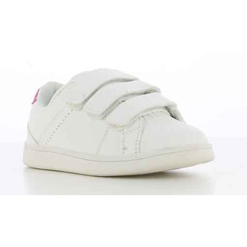 Championes Unisex Boomerang Velcro Blanco - Fucsia