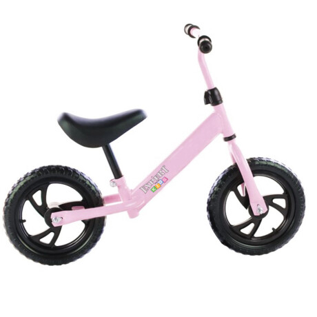 Bicicleta De Metal Sin Pedales P/ Niños Ruedas Goma Rosa