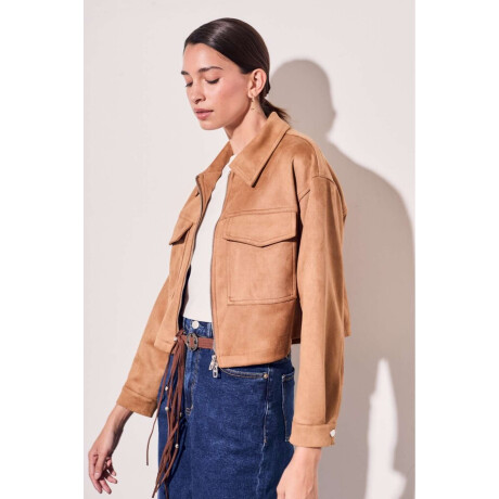 Campera Gamuza Cuero Vegano Whisky