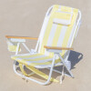 S61DBCB Reposera Playa Reclinable Mochila La Mer Limon Stripe