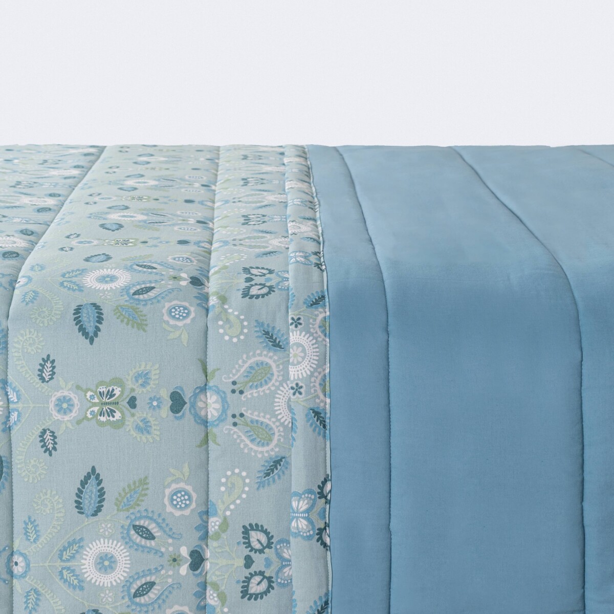 Edredón 120 hilos Denia Paisley Petroleo - 270x240 