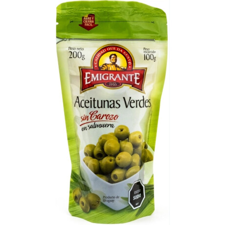 Aceituna sin carozo doy pack 200g EMIGRANTE Aceituna sin carozo doy pack 200g EMIGRANTE