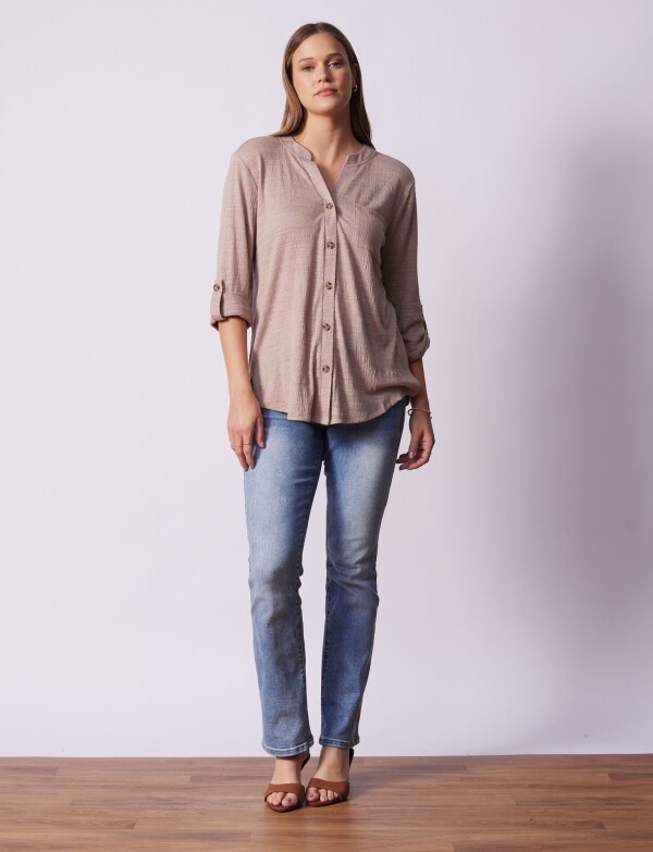 Blusa Botones TOSTADO