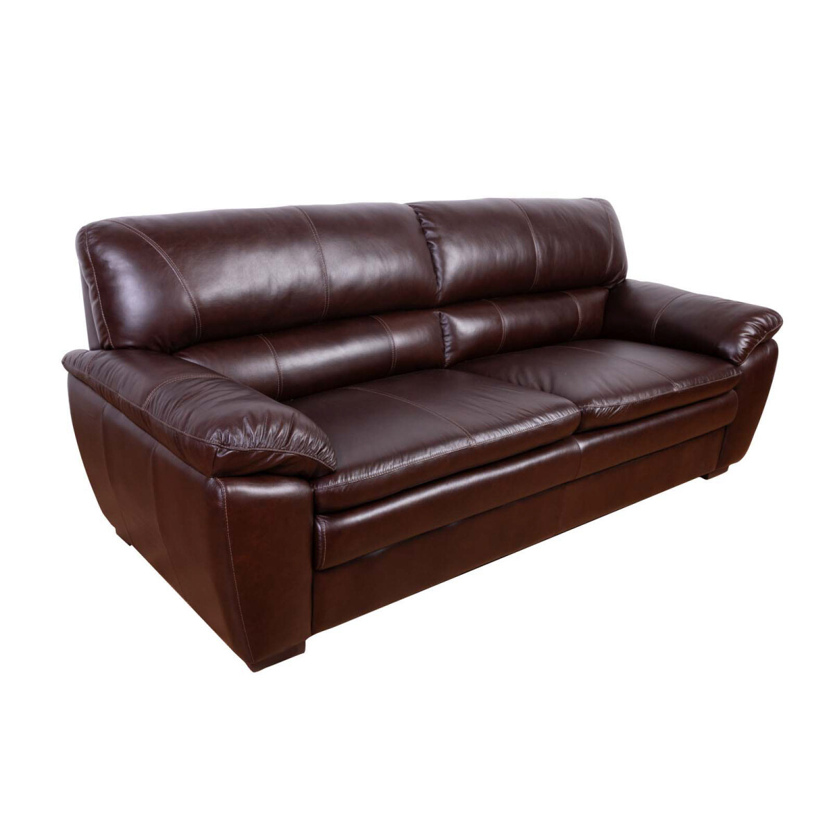 Sofá 3 Cuerpos Cuero-100-natural Marron New Focus Cognac — Divino