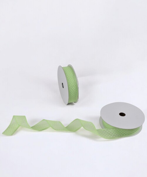 Cinta organza con puntos - 23 mts VERDE