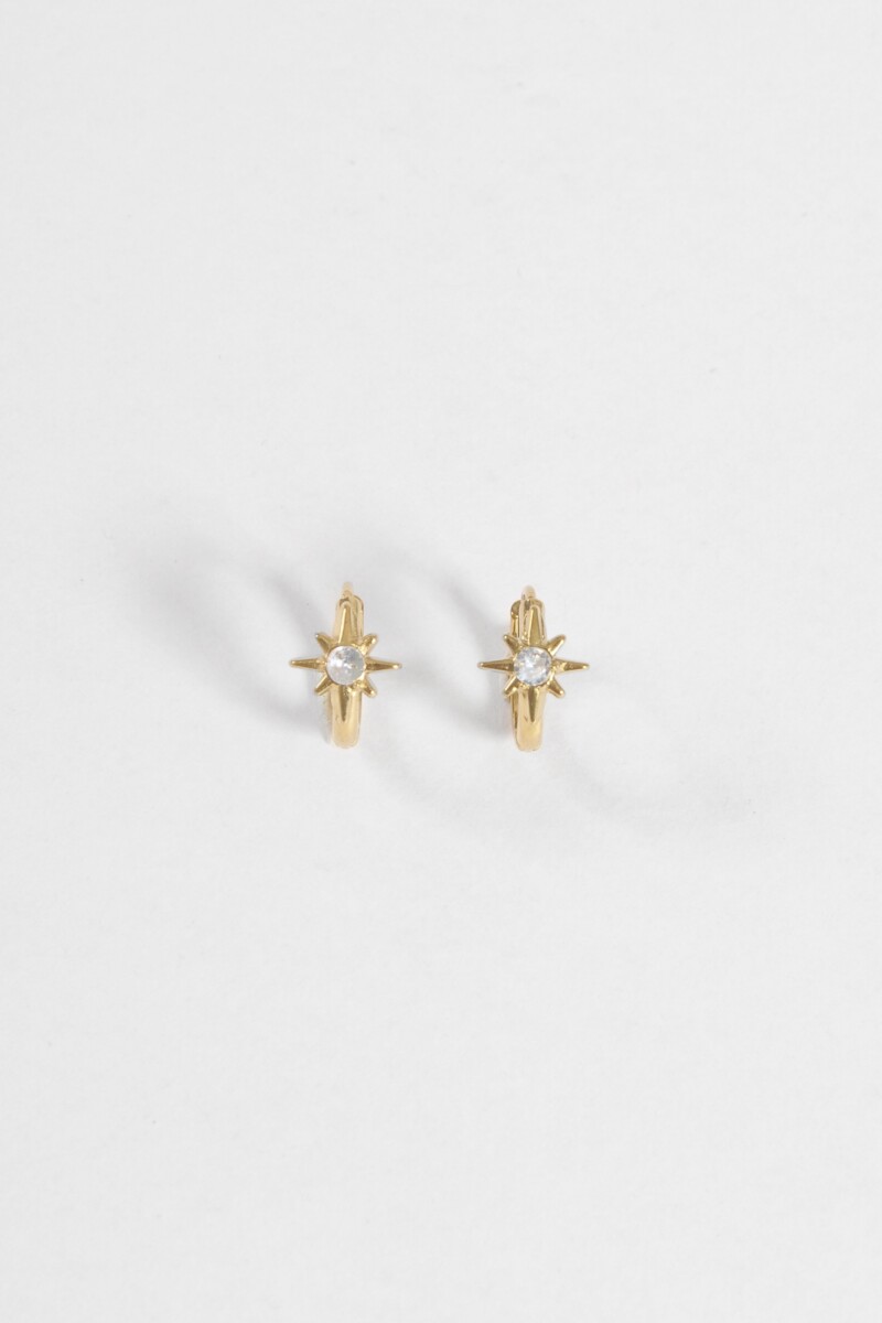 Aros acero star dorado