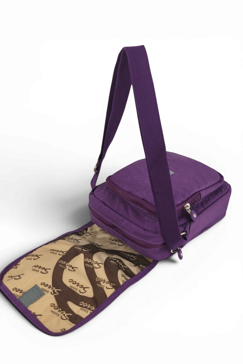 Morral Cruzado (Bandolera) en Tafeta Amasada Violeta