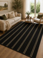 ALFOMBRA MANOR RAYAS NEGRO