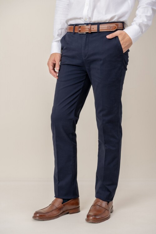 Pantalón gabardina classic fit Azul marino
