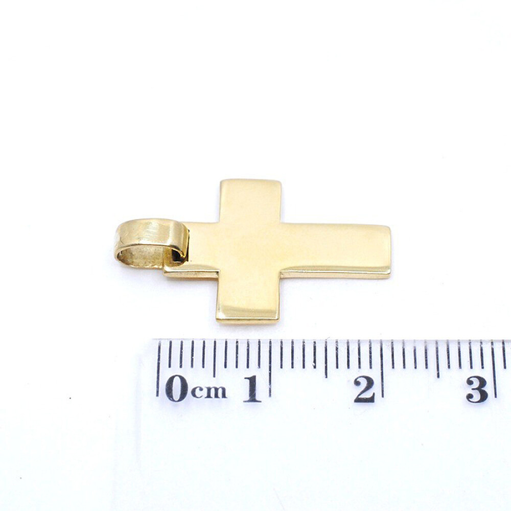 Cruz chata En Oro 18K amarillo Medidas 20X 15 mm Cruz chata En Oro 18K amarillo Medidas 20X 15 mm