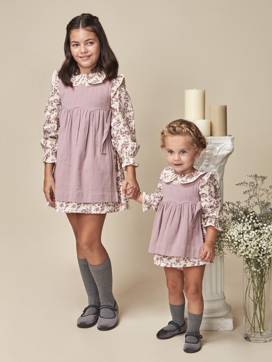 Conjunto Con Delantal Purpura