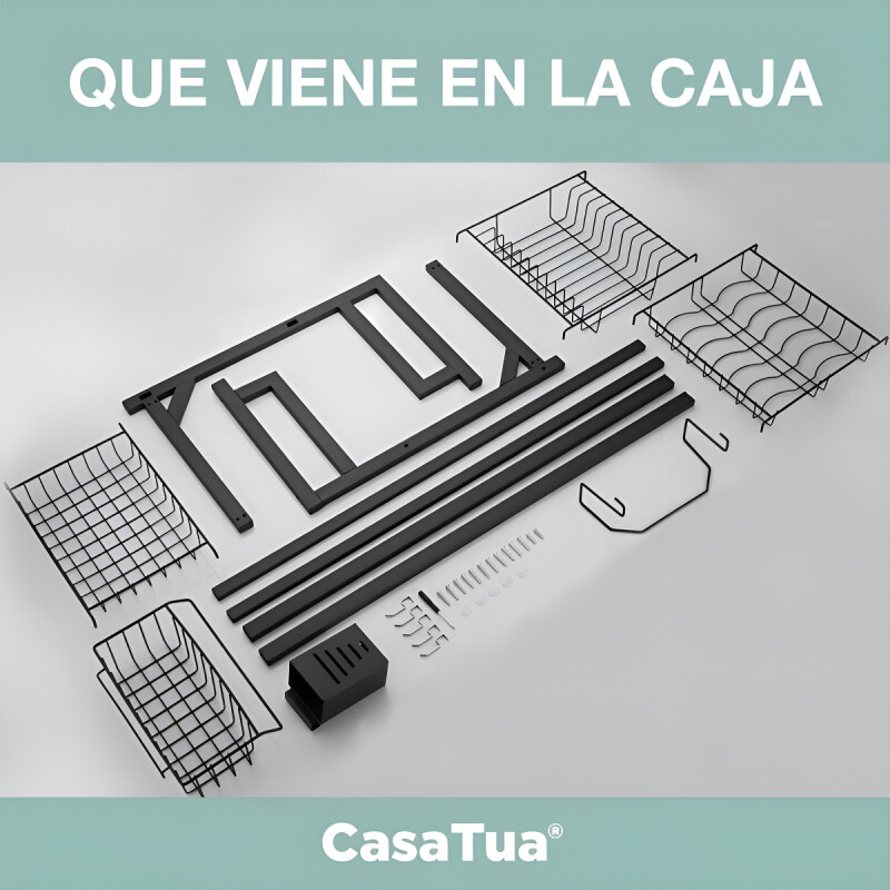 Secaplatos Escurridor 85cm Sobre Lavaplato Acero Inoxidable Color Negro mate Secaplatos Escurridor 85cm Sobre Lavaplato Acero Inoxidable Color Negro Mate