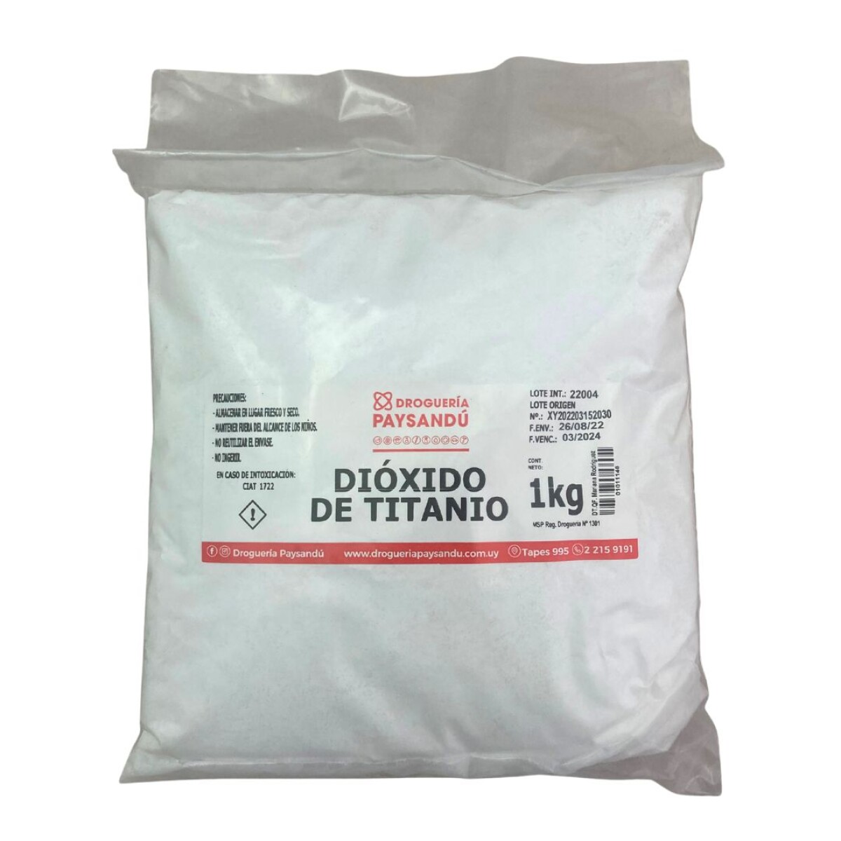 Dióxido de titanio 1 kg 