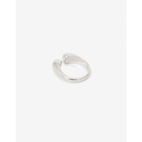 Anillo De Metal Gota Plateado Rodio