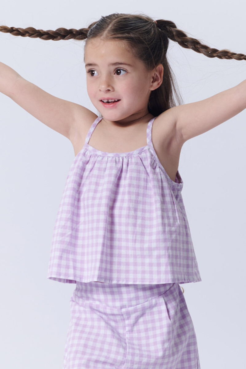 Top cuadro vichy - Lila 