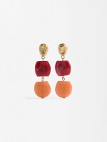 Pendientes Largos Efecto Piedra multicolor