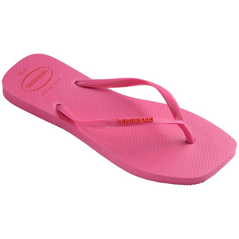 Ojotas Havaianas Slim Square Logo Pop Pp Rosado
