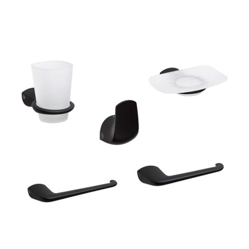 JABONERA METAL EPUYEN NEGRO MATE ACCESORIO BAÑO METAL NEGRO