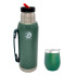 Set Termo 1L Goldtech Mate Con Tapa 230 ML Acero Inoxidable Variante Color Verde