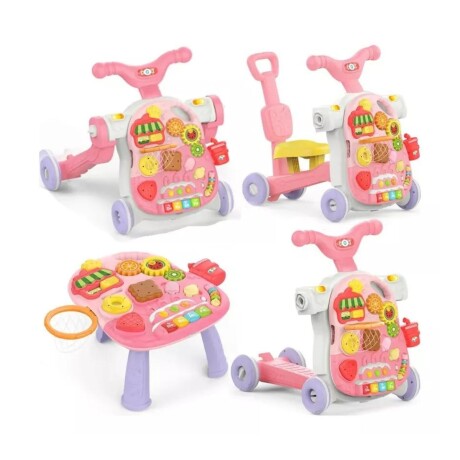 Caminador Monopatín Huanger 4 en 1 Buggy Mesa de Juegos ROSA