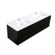 Mueble De Baño Negro 160X48X50Cm Con 2 Bacha Y 2 Cajones Aqualia