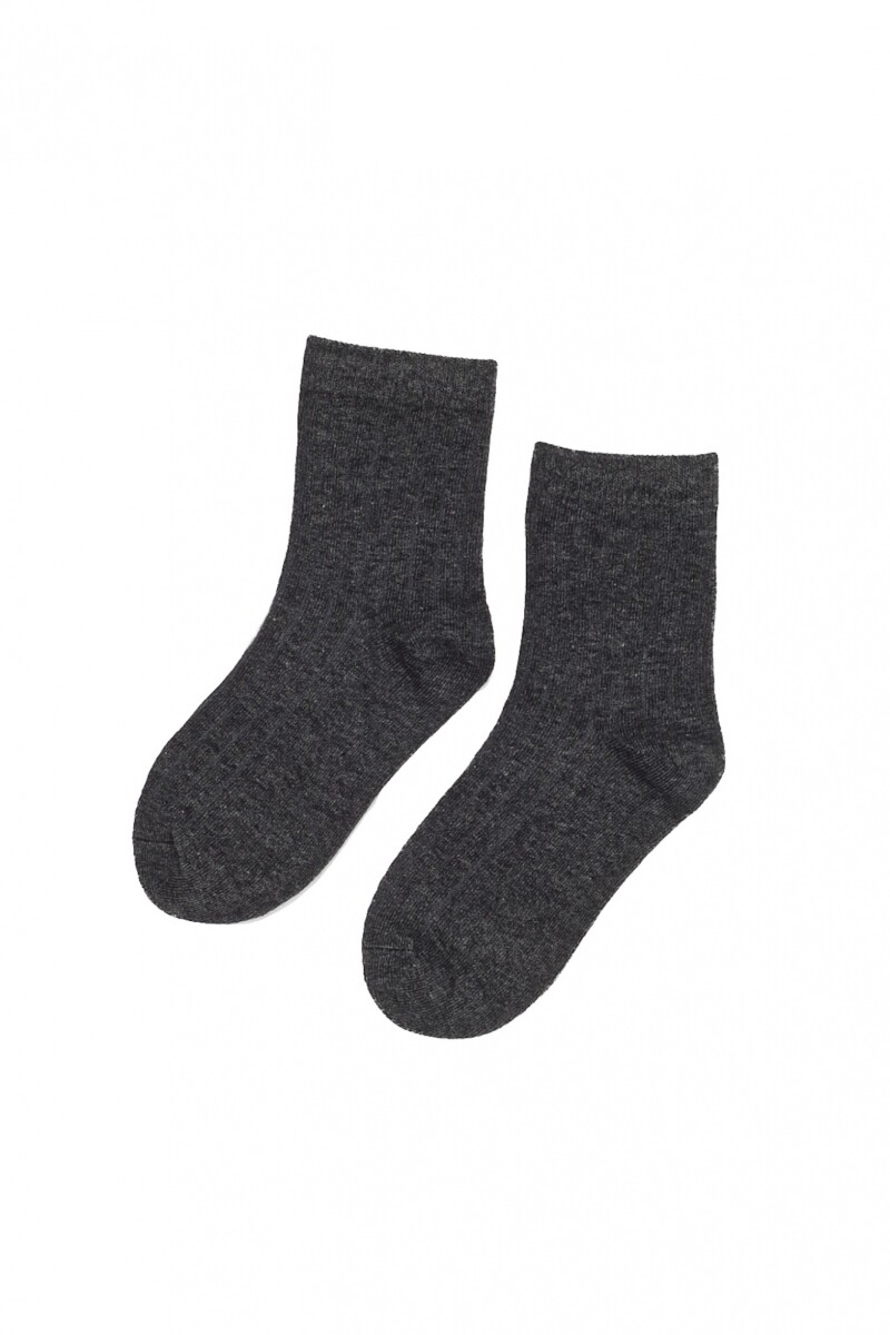 Medias Kids Rib Lisas - Gris Oscuro 