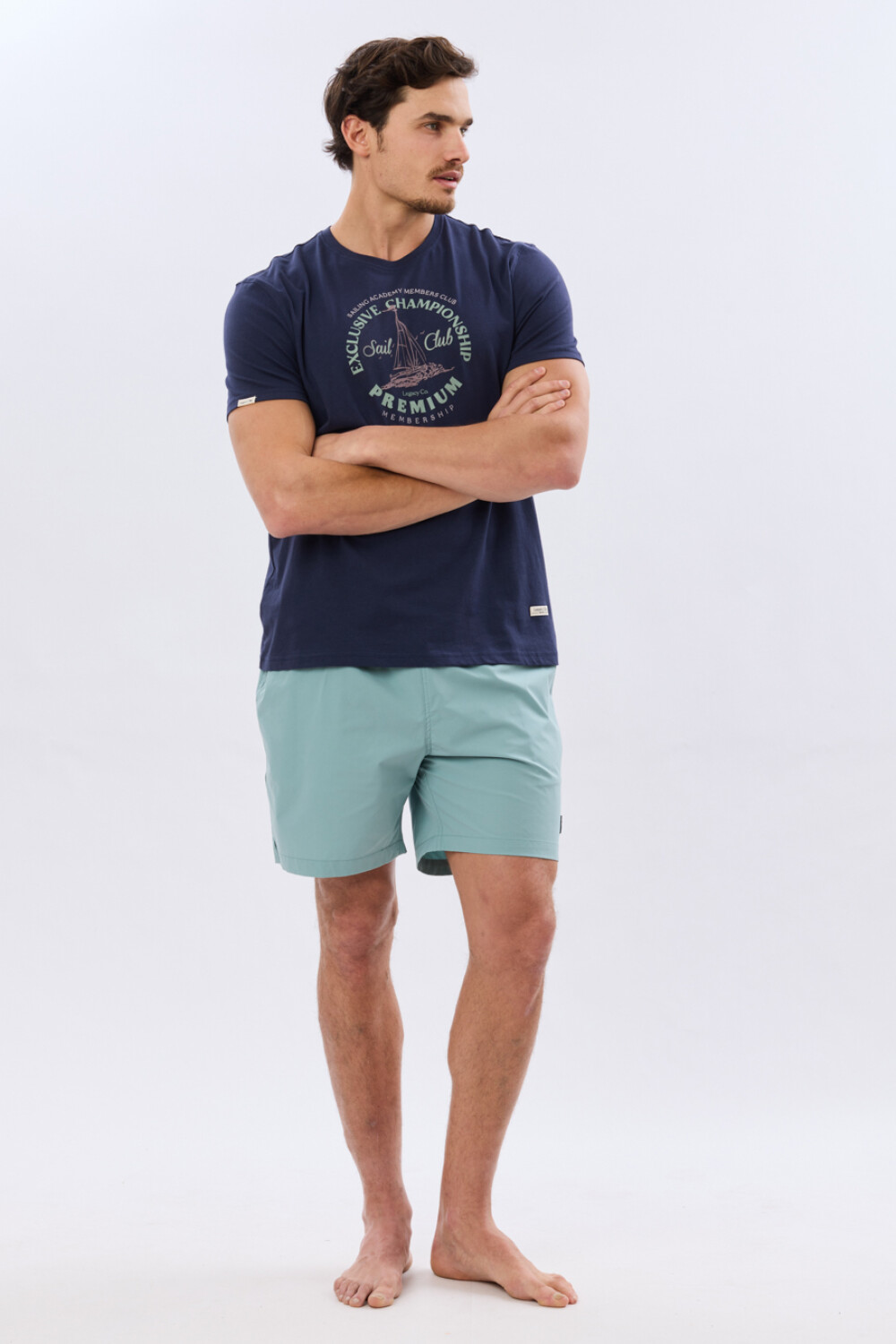 SHORT DE BAÑO LISO Denim