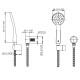 GRIFERIA KIT DE DUCHA MANUAL NICKEL CEPILLADO BRILLO BAÑO GRIS-BRUSHED NICKEL