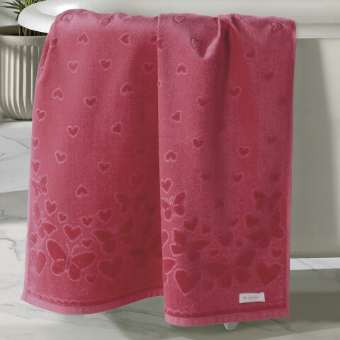Toalla Baño Dohler Jacquard Romance 70 x 140 cm 100% Algodón CEREZA